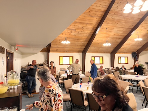 People having fellowship at our church